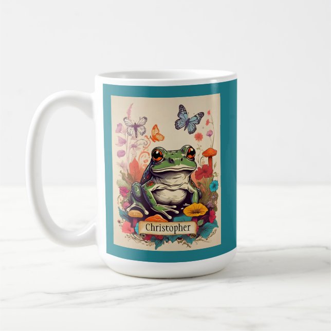 Hütte Core Niedlich Frosch und Pilz Kaffeetasse (Links)