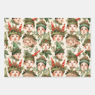Hütte Core Weihnachtselfen Umschlagpapier Geschenkpapier Set