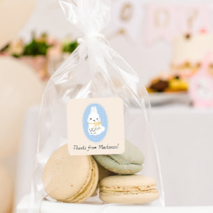 Hütte Core Woodland Bunny Baby Dusche Quadratischer Aufkleber