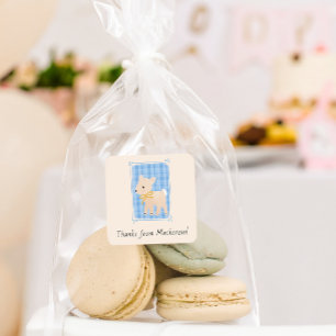 Hütte Core Woodland Deer Baby Dusche Quadratischer Aufkleber