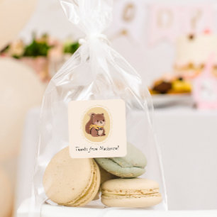 Hütte Core Woodland Eichhörnchen Babydusche Quadratischer Aufkleber