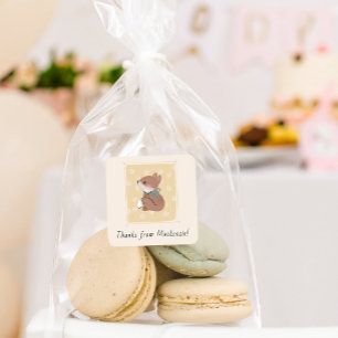 Hütte Core Woodland Fox Babydusche Quadratischer Aufkleber