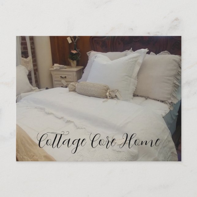 HÜTTE CORE ZUHAUSE Warm Gemütliches Bett Wohngesta Postkarte (Vorderseite)