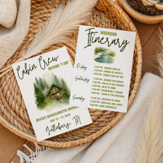 Hütte Crew, bevor ich tue! Wochenend-Junggeselinne Einladung