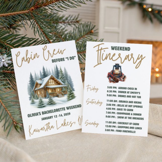 Hütte Crew, bevor ich tue! Wochenend-Junggeselinne Einladung (Von Creator hochgeladen)