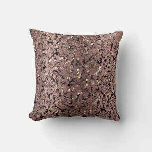 Hütte Damask Royal Sepia Gold Black Rose Mauve Kissen