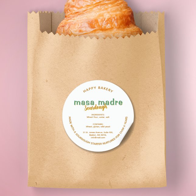Hütte des Brotes Runder Aufkleber (Sourdough Bread Cottage Law Baking Ingredients Classic Round Sticker)