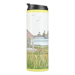 Hütte des Strandes Thermosbecher