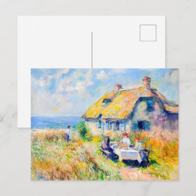 Hütte durch das Sea Impressionist Artwork Postkarte (Vorne/Hinten)