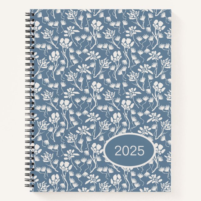 Hütte Floral Denim Blue Notizbuch (Vorderseite)