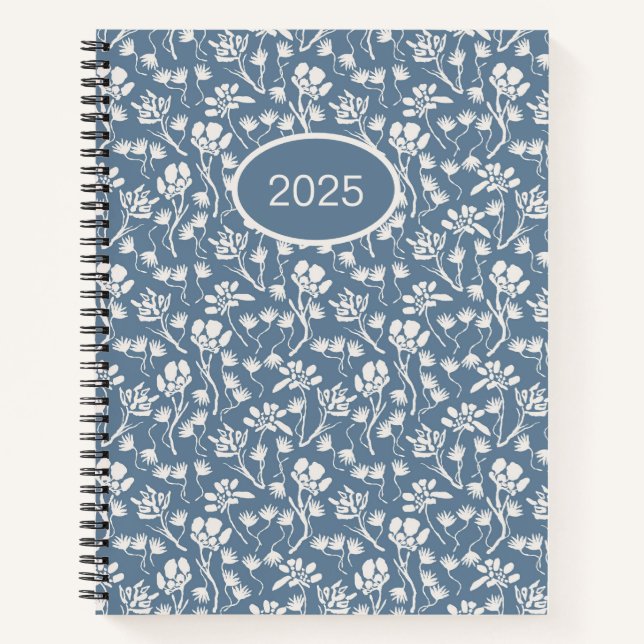 Hütte Floral Denim Blue Notizbuch (Vorderseite)