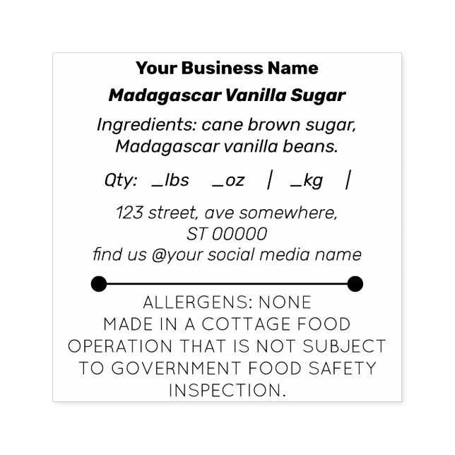 Hütte für kleine Unternehmen - Nahrungsmittelkauts Gummistempel (Prägung)