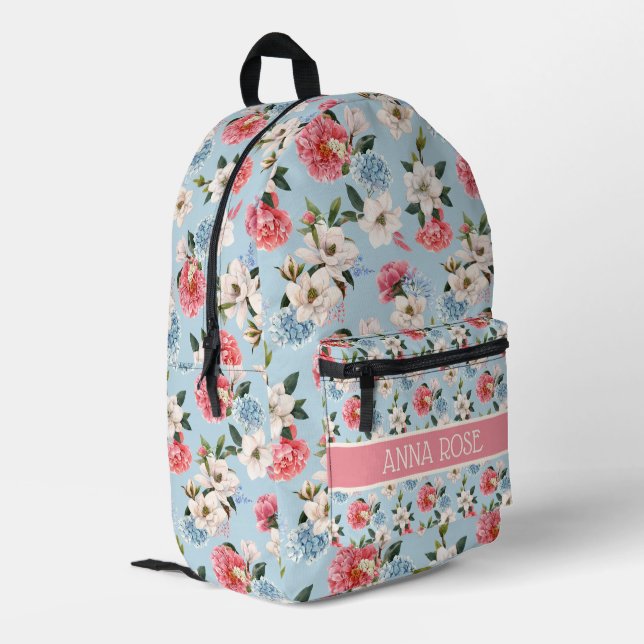 Hütte Garden Blume Personalisiert Bedruckter Rucksack (Rückseitige Ecke links)