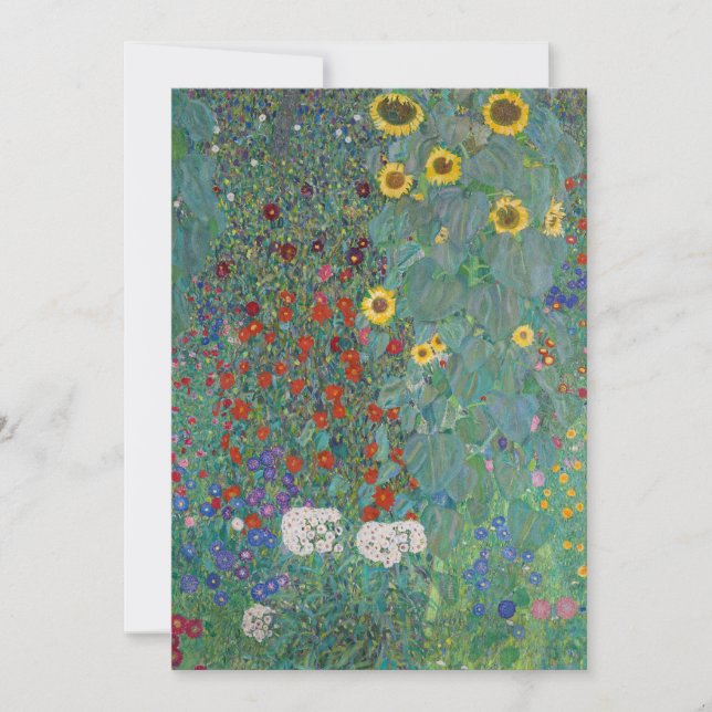 Hütte Garden mit Sonnenblumen | Gustav Klimt (Vorderseite)