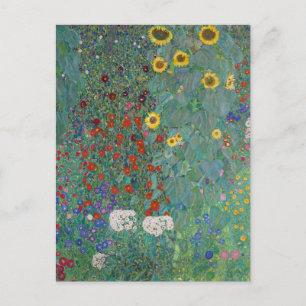Hütte Garden mit Sonnenblumen   Gustav Klimt Postkarte