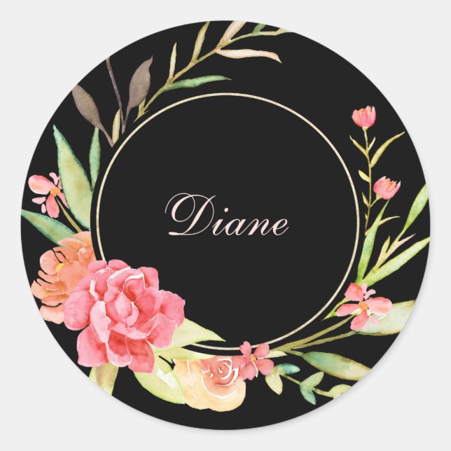 Hütte Gartengarten Rose Runder Aufkleber (Vorderseite)