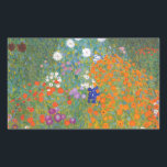 Hütte Gustav Klimt Blumengarten Rechteckiger Aufkleber<br><div class="desc">Ein wunderschönes Gartenbild - das ist ein klassisches Gemälde von Gustav Klimt,  genannt Hütte Garden,  oder Bauergarten,  1907,  das ein nahes Bild eines Blumengartens,  ein buntes Blumengemälde ist.</div>