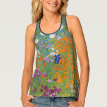 Hütte Gustav Klimt Blumengarten Tanktop<br><div class="desc">Ein wunderschönes Gartenbild - das ist ein klassisches Gemälde von Gustav Klimt,  genannt Hütte Garden,  oder Bauergarten,  1907,  das ein nahes Bild eines Blumengartens,  ein buntes Blumengemälde ist.</div>