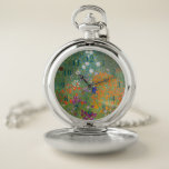 Hütte Gustav Klimt Blumengarten Taschenuhr<br><div class="desc">Ein wunderschönes Gartenbild - das ist ein klassisches Gemälde von Gustav Klimt,  genannt Hütte Garden,  oder Bauergarten,  1907,  das ein nahes Bild eines Blumengartens,  ein buntes Blumengemälde ist.</div>