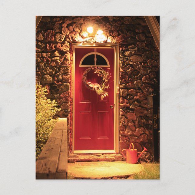 Hütte House Door Postkarte (Vorderseite)