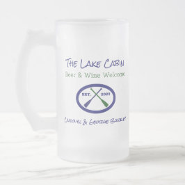 Hütte House Pint Beer Lake Cabin Mattglas Bierglas