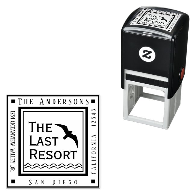 Hütte Ihres Namens und der Adresse Platz Permastempel (Beispiel)