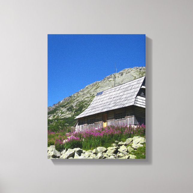Hütte im Tal der fünf Teiche, Leinwand Tatra (Vorderseite)