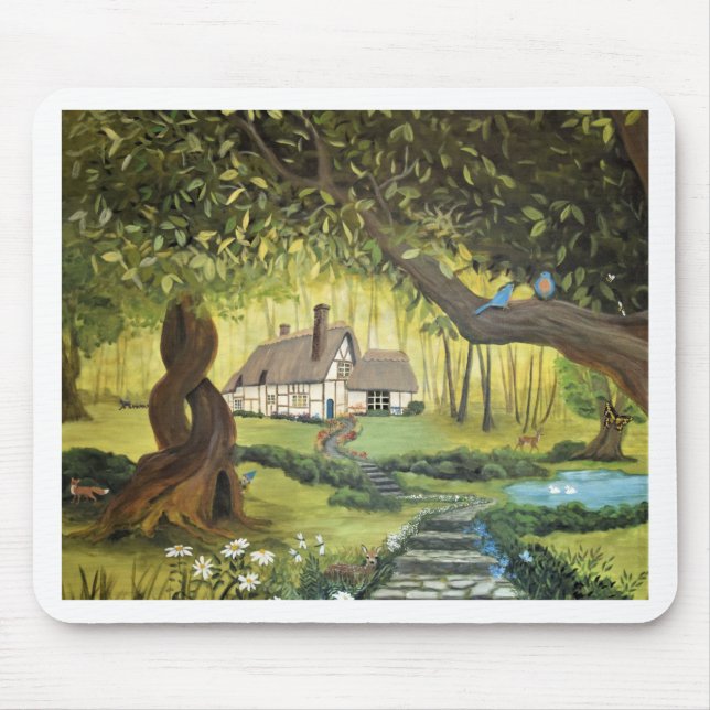 Hütte im Wald Mousepad (Vorne)