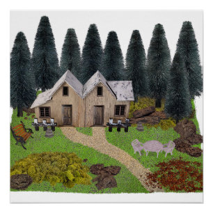 Hütte im Wald Poster