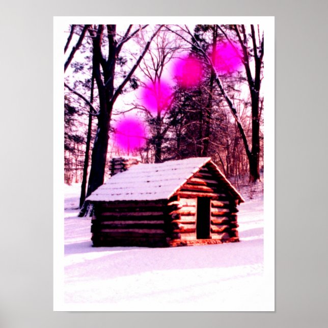 Hütte im Wald Poster (Vorne)