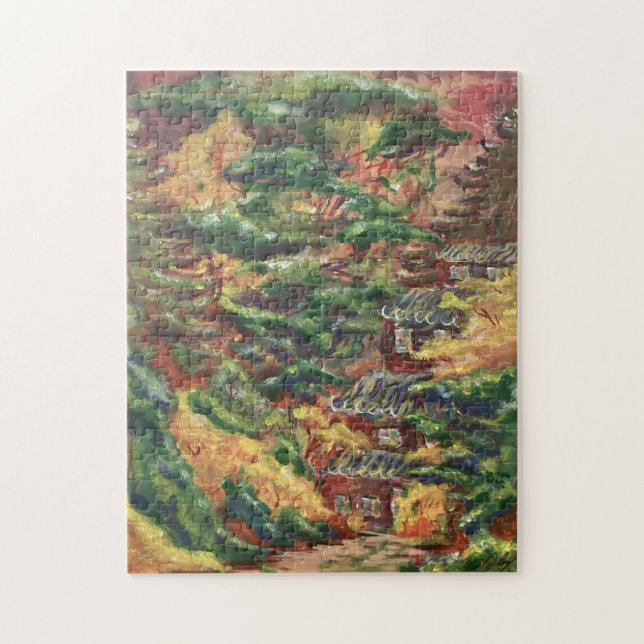 Hütte im Waldpuzzle Puzzle (Vertikal)