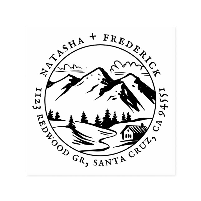 Hütte in der waldreichen Rücksendeadresse Permastempel (Design)