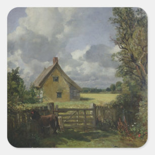 Hütte in einem Cornfield, 1833 Quadratischer Aufkleber
