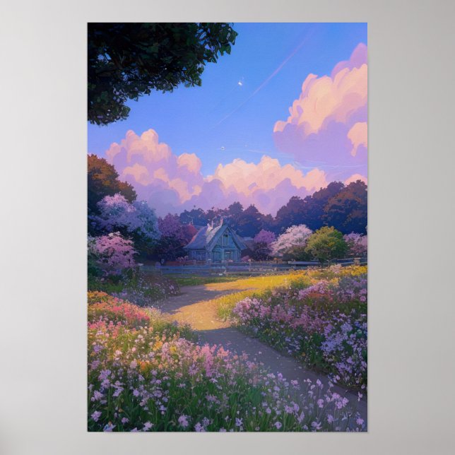 Hütte in Garden Haven Poster (Vorne)