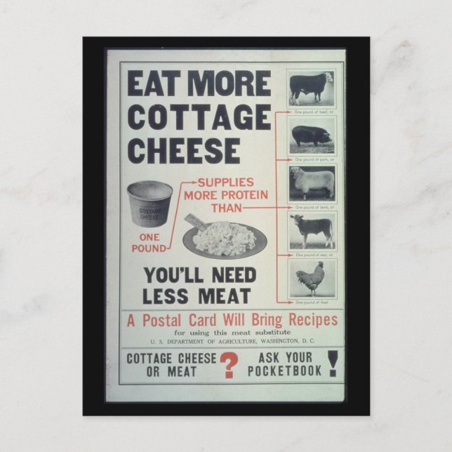 Hütte Käse essen - Vintag Postkarte (Vorderseite)