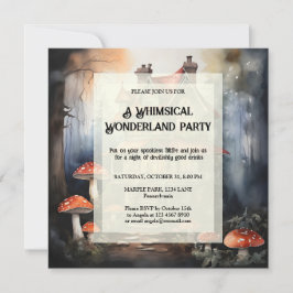 Hütte Kern Spooky Spuk Mushroom Halloween Feiertagskarte