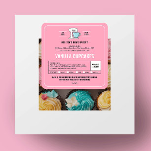 Hütte Label Feminine Pink Bäckerei Verpackung Quadratischer Aufkleber