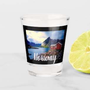 Hütte Landschaftliches Norwegen  Schnapsglas