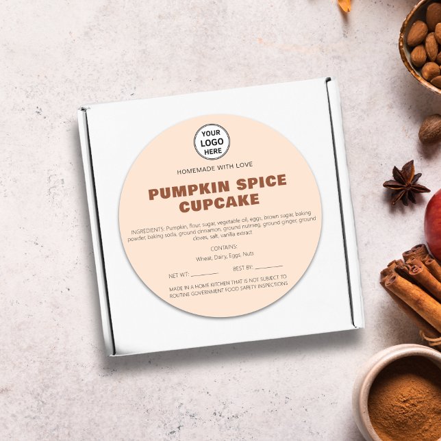 Hütte Law Label Zuhause Bakery Ingredients Aufkleb Runder Aufkleber (Cottage Law Label Home Bakery Ingredients Sticker)