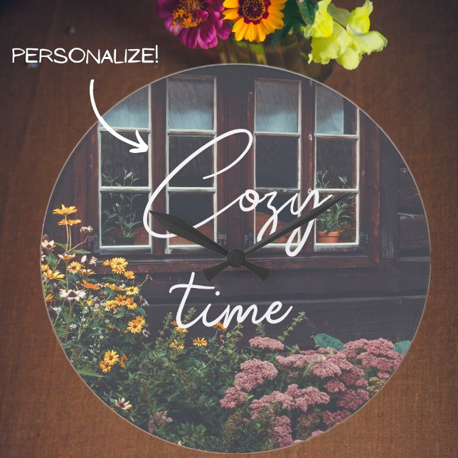 Hütte mit rustikalem Garten Große Wanduhr (Von Creator hochgeladen)