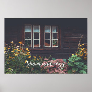 Hütte mit rustikalem Garten Poster