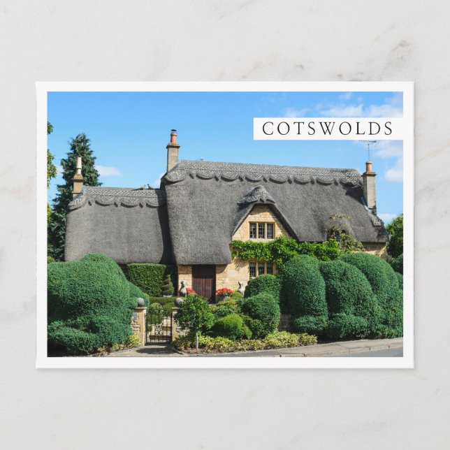 Hütte mit Strohdach in den Cotswolds Postkarte (Vorderseite)
