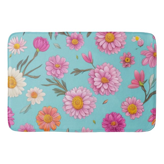 Hütte-Mittelblütenblütenblütenfarben Rosa Blume Badematte (Vorderseite)