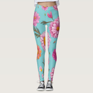 Hütte-Mittelblütenblütenblütenfarben Rosa Blume Leggings