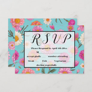 Hütte-Mittelblütenblütenblütenfarben Rosa Blume RSVP Karte