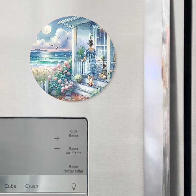 Hütte Moonlit Porch am Meer Magnet (In Situ (Kühlschrank))