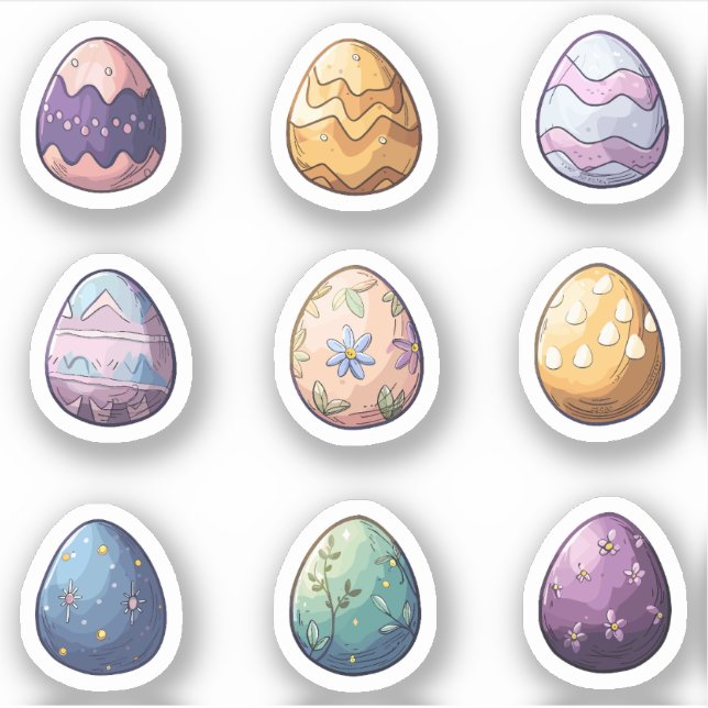 Hütte Ostereier Set Aufkleber (Vorderseite)