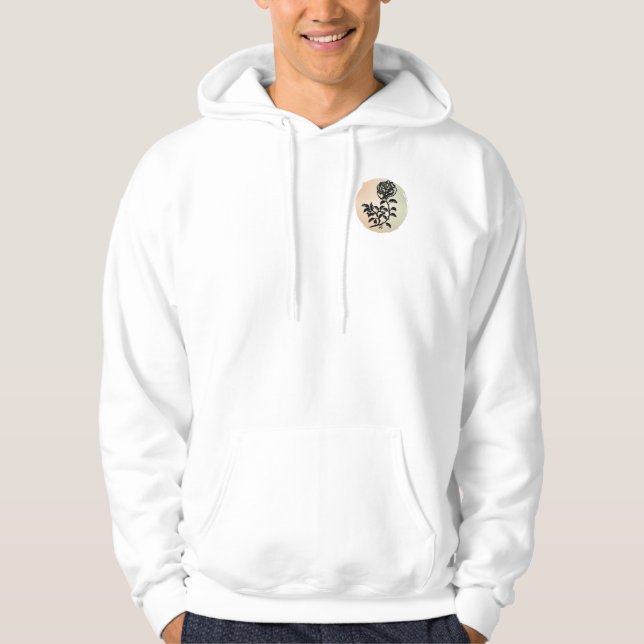 Hütte Rose auf Peach Hoodie (Vorderseite)