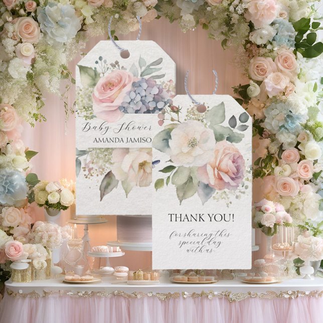 Hütte Rose Garden Sweet Pink Baby Girl Dusche Geschenkanhänger (Von Creator hochgeladen)