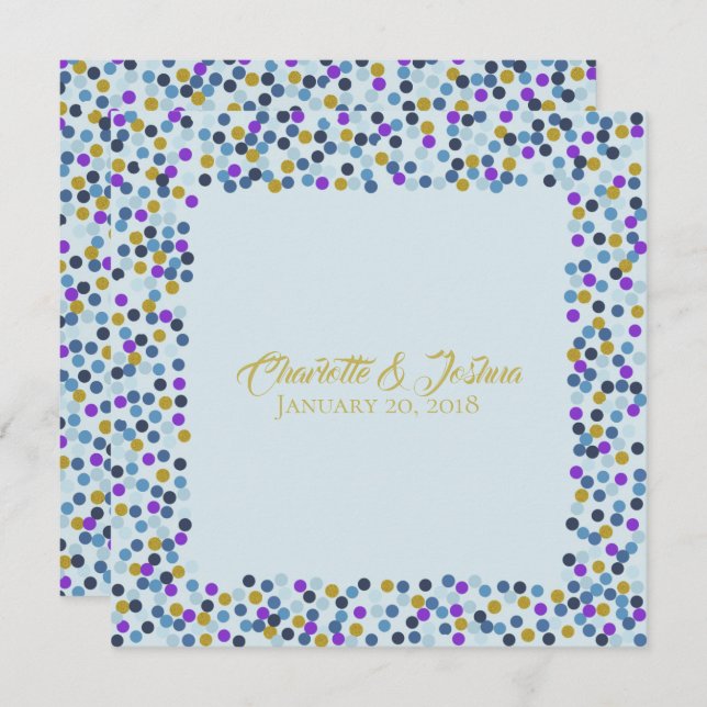 Hütte Rose Hochzeitssuite Dusche Polka Dots Einladung (Vorne/Hinten)